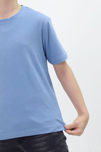 Cloudy Kids Μπλουζάκι αγοριού με κοντό μανίκι με λαιμόκοψη λευκό 100% βαμβάκι