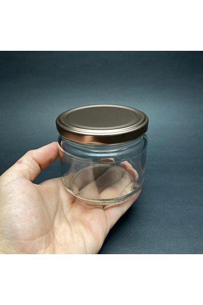 Paşabahçe 10 Pieces 330 Cc Glass Magnolia Jar with Bronze Lid