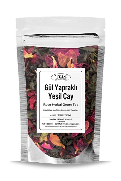 TOS The Organic Spices شاي بتلات الورد الأخضر - 40 جم (1. الجودة) الشاي الأخض...