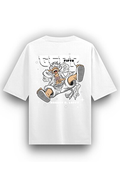 Freeyez One Piece Λούφι Gear Fifth Βαμβακερό Άνιμε Oversize Μπλουζάκι Unisex