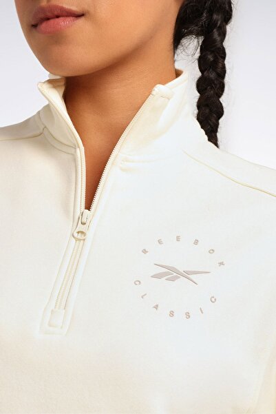 Reebok Γυναικείο φούτερ Q3 IDE FLEECE MIDLAYER Μπεζ