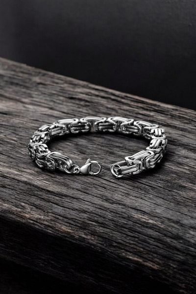Budakoğulları Pure Steel King Chain Detailed Bracelet