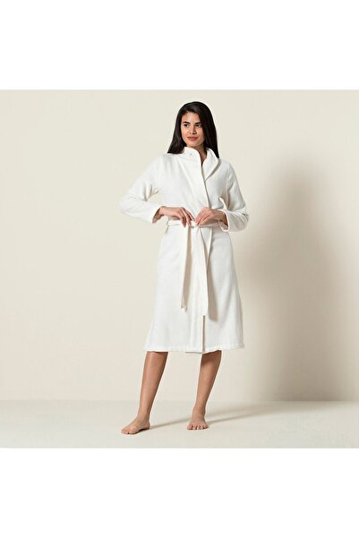 Chakra Εκρού Γυναικείο Μπουρνούζι Camily