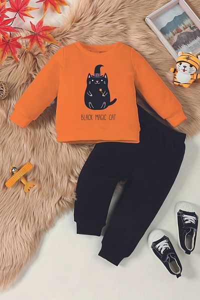 ADABEBEK Magic Black Cat Printed Premium Baby Set - 22205-002