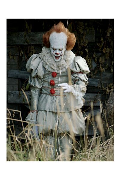 Parti dolabı Halloween Adult Pennywise Mask - Scary Clown Party Mask 30X22 cm