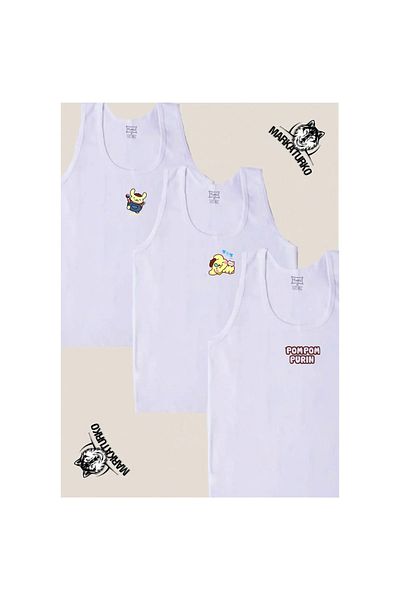 MarkaTurko POMPOMPURİN Design special imprimat Passion Girl Copii cu bretele late Tricou 3 piese