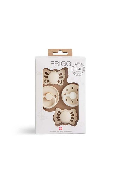 Frigg Baby's First Pacifier Set - Floral Heart - Cream