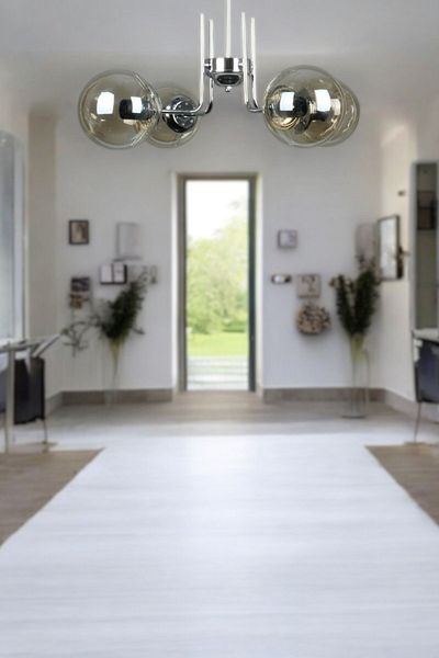 Fer Avize Tanya Modern Design Kitchen - Living Room - Bedroom - Ceiling Chrome Color Honey Glass 4-Piece Chandelier