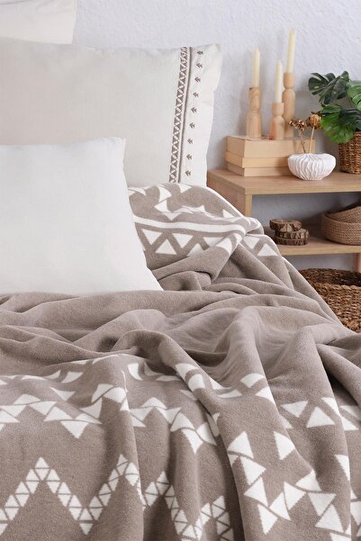 İyi Geceler İstanbul Good Night Istanbul Keops - Mink 100% Cotton Double Blanket Bedding Set