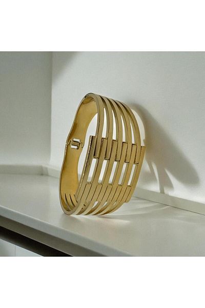 Butik Five Row Rib Clamp Steel Bracelet
