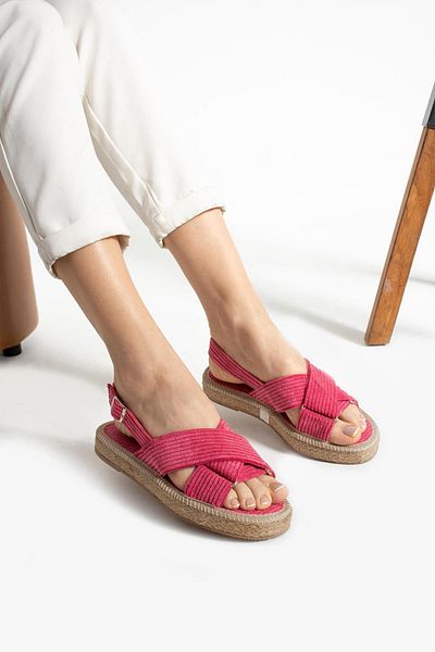 Glenz Women's Velvet Ankle Buckle Sandals TS1172