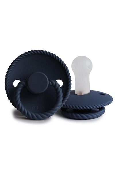 Frigg Dark Navy Silicone Rope Pacifier - 6-18 Months