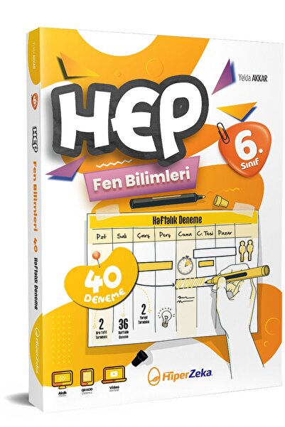 HiperZeka 6. Sınıf Haftalık HEP Fen Bilimleri 40 Deneme | Yelda AKKAR
