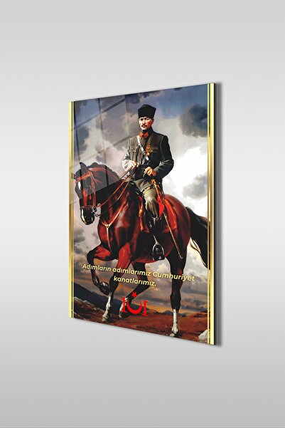 GLASZEN Ataturk specijalni dizajn 3 vertikalna staklena slika