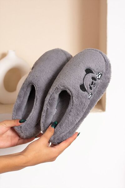 topukludünyası Women's Winter Plush Panda House Slippers
