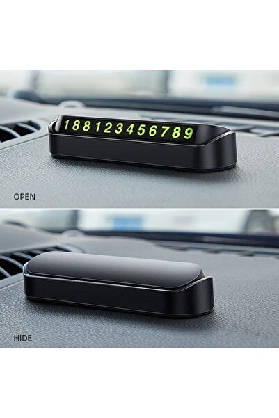 LOVYCO Araç İçi Numaratör Park Telefon Numarası Numaratik Tel Fosforlu - Siyah