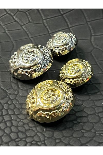 ODDA TASARIM ATÖLYESİ B.A.L.M.A.İ.N - Gold Colored Special Design 2 Size Button Set (2 Pieces)