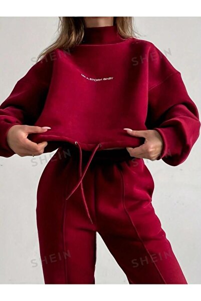 Machetta Storm Baby Women's Crop Sweatshirt and Sweatpants - 3 Thread Double Set