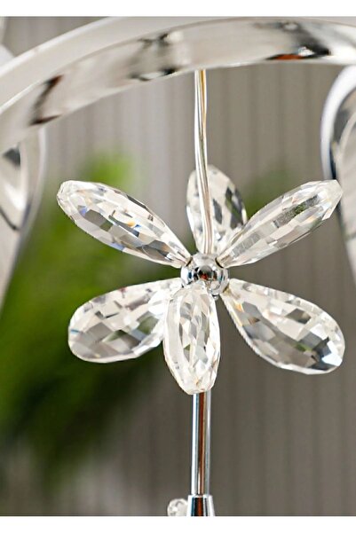 LUCKY LIGHT Damla Tek Toplu Taçlı Ledli Krom Kristal 3 Renk Ledli Metal- Salon-mutfak- Hol - Avize Aydınlatma