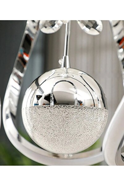 LUCKY LIGHT Damla Tek Toplu Taçlı Ledli Krom Kristal 3 Renk Ledli Metal- Salon-mutfak- Hol - Avize Aydınlatma