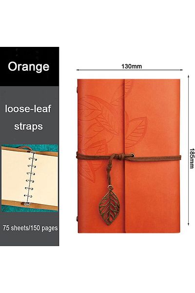 SENON Leaf Printed Leather Cover Daily Notepad Special Design Gift