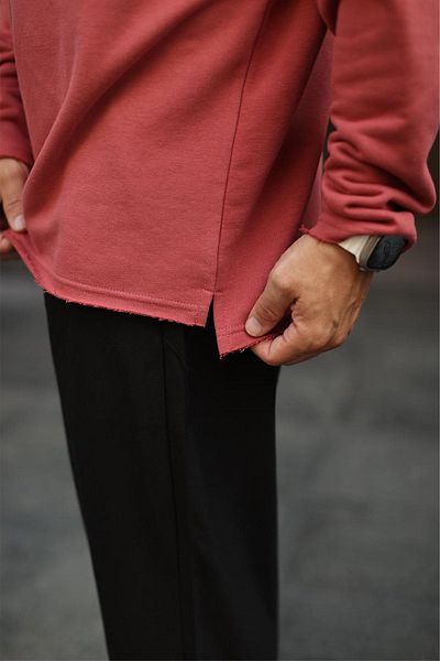 MADZEYMODA Ανδρικό φούτερ Claret Red New Season - Crew Neck, Oversize Fit KE-413