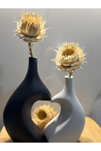 BLANJ Black-Grey Lover Vase with Heart