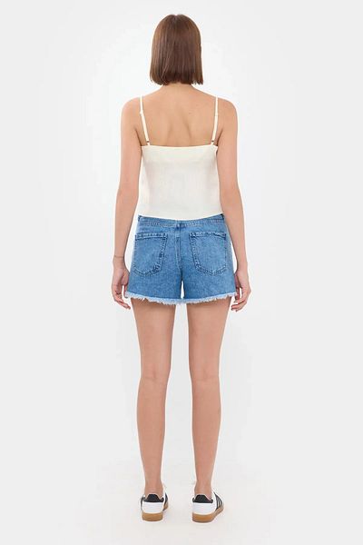 Hiccup Top de pijama crop cu dungi cu guler pătrat
