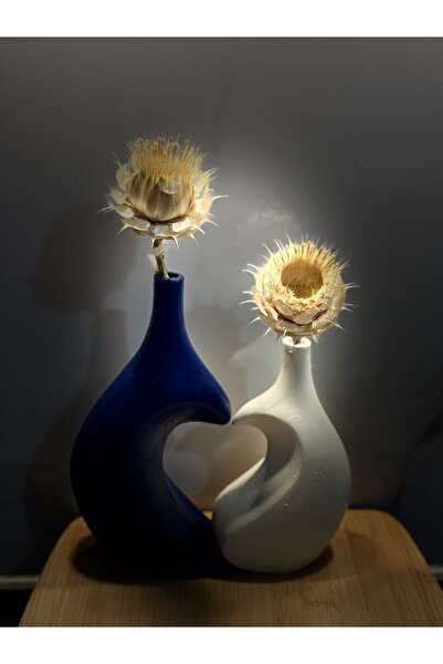 BLANJ Dear Heart Vase - Navy/Cream