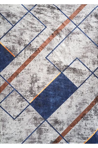 RENKLİBUTİK 12 M2 Non-Slip Washable Carpet Cover - Modern Patterns, Velvet Texture, Elastic and Sponge