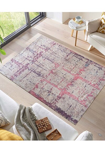 RENKLİBUTİK 12 M2 Non-Slip Washable Carpet Cover - Modern Patterns, Velvet Te...