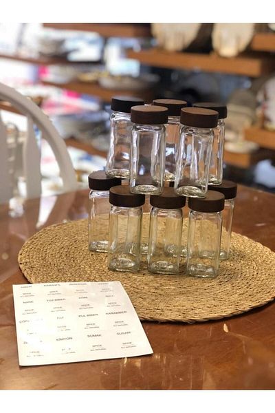 ÇIRPAN EV Akasya 12-Piece Spice Jar Set
