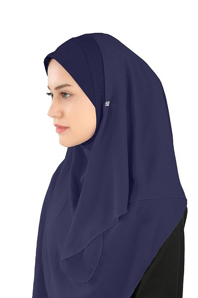 Ecardin Μπλε Navy Glitter Crepe Ύφασμα Άνετο Σάλι - St 098