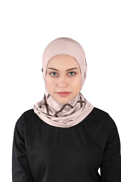 Ecardin عمامة حجاب مسطحة منقوشة من سلسلة فيسكا - St 315 دخاني روز