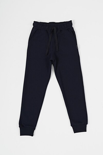 COMEOR Pantaloni de trening pentru fete, albastru marin, din bumbac gros, cu ...