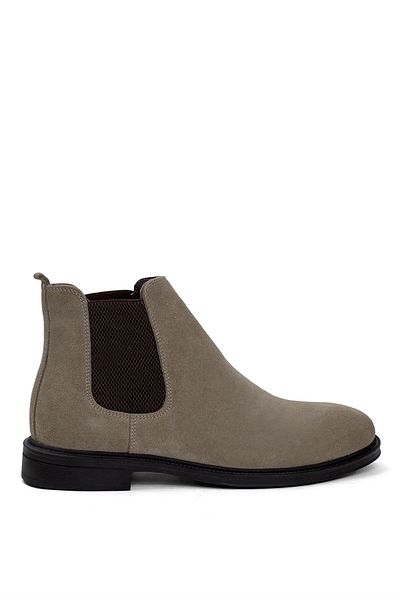 Ayakkabı Fuarı Elit Sl01N Men's Genuine Leather Chelsea Boots Sand Color
