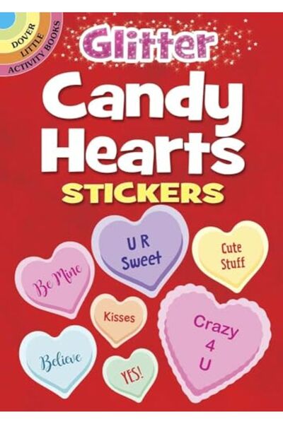 Dover ملصقات قلوب الحلوى اللامعة