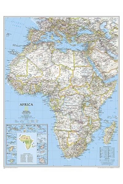 Ingram Africa Classic Enlarged & Laminated Wall Maps Continents