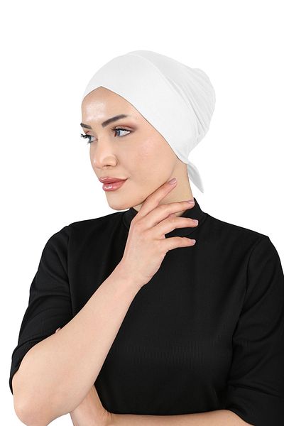 Ecardin White Clima Fit Cross Bonnet - Breathable, St 258
