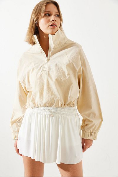 Bianco Lucci Women's Raincoat with Zipper Detail - Mbms002 60501002