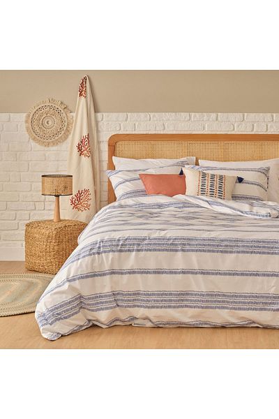 Bella Maison Set cuvertură de pilota 100% bumbac satinat Marine King Size Albastru (240x220 cm)