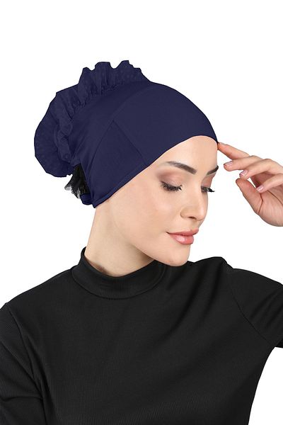 Ecardin Navy Blue Silicone Knob Anti-Slip Bonnet Laced - St 510