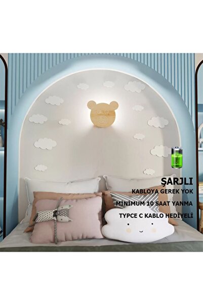 SimaAvize Çocuk Şarjlı Aplik/Gece Lambası - Gün Işığı