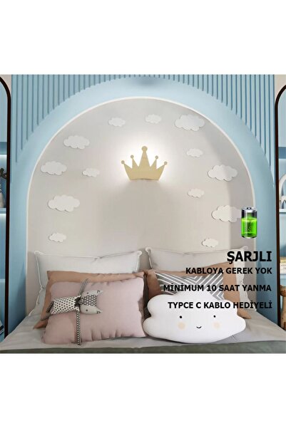 SimaAvize Çocuk Şarjlı Aplik/Gece Lambası - Gün Işığı