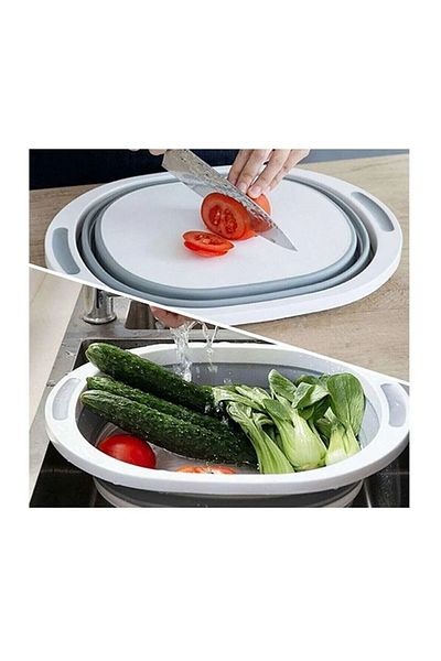Home Foldable Board with Strainer - Battery Cutting Board