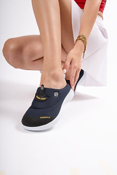 sandal spor Жіночі нековзні тонкі підошви ортопедичні сітчасті бахіли Doctor Nurse Hospital Cook Slippers Ss001-0258 Navy Blue