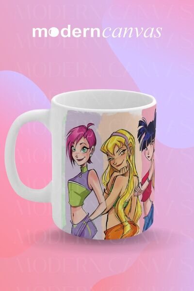 Modern Digital Winx Club Fan Art Dekoratif Kupa