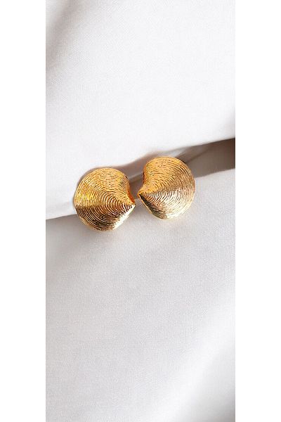 Marlenka Mussel Shaped Steel Oyster Earrings