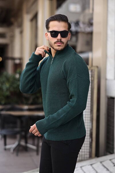 TMB Thessaloniki Half Zipper Sweater - Emerald Green Color