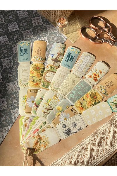 Hume Craft مجموعة ملصقات كلاسيكية على شكل فراشة وزهرة مناسبة لمجلة / مجلة رصاصة / جدول أعمال / سجل القصاصات